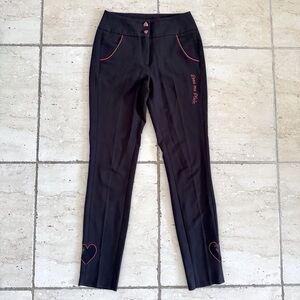PHILIPP PLEIN Black Pants with Hearts, Size